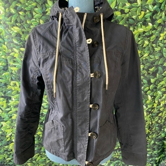 Abercrombie & Fitch Navy Blue Rain Jacket Size Medium - Picture 7 of 13